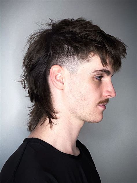 mens mullet straight hair|More.